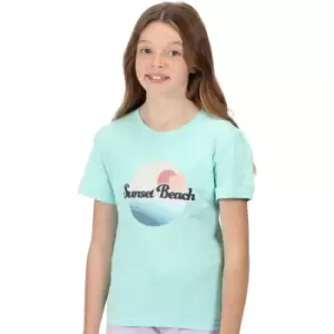 Image of Regatta Girls Bosley V Coolweave Cotton Jersey T Shirt 9-10 Years- Chest 27-29', (69-73cm)