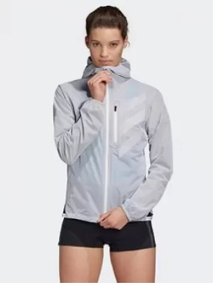 Image of adidas Terrex Agravic Rain Jacket, White, Size XL, Women