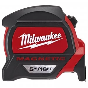 Image of Milwaukee Premium Magnetic Tape Measure Imperial Metric 16ft 5m 27mm