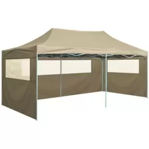 Image of vidaXL Professional Folding Party Tent with 4 Sidewalls 3x6 m Steel Cream - Cream