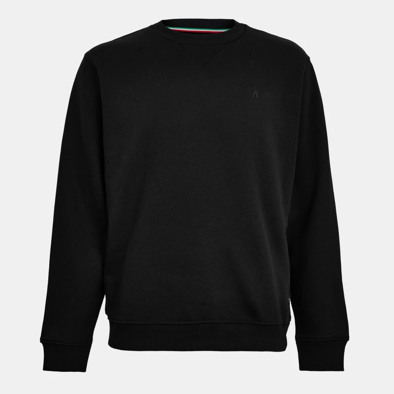 Image of Replay Mens Tonal Cotton Crew Sweatshirt Black male S