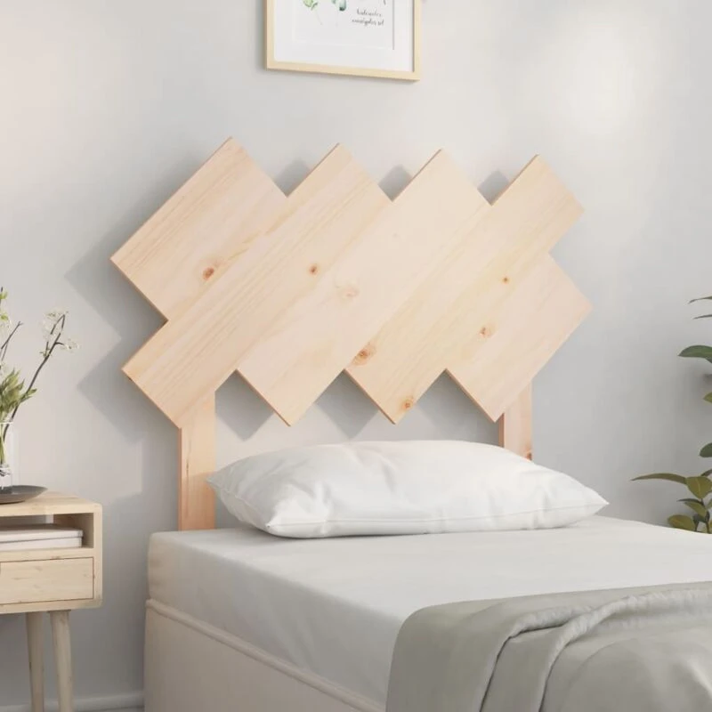 Image of Vidaxl Bed Headboard 92X3X81cm Solid Wood Pine, Brown 819200