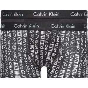 Image of Calvin Klein 2 Pack AOP Trunks - Black