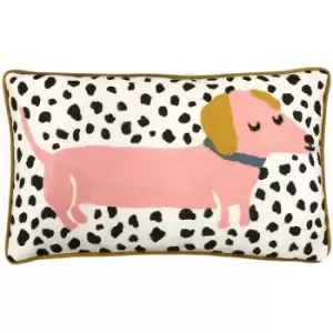 Image of Furn Woofers Dogs Piped Edge Cushion Cover, Multi, 43 x 43 Cm