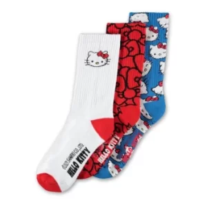 Image of HELLO KITTY Iconic Logos Sport Socks, 3 Pack, Unisex, 39/42, Multi-colour (SS723428HKT-39/42)
