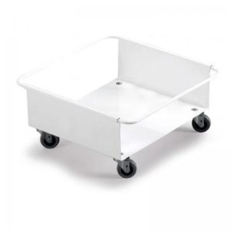 Image of Durable DURABIN Square 90L Robust Steel Wheel Bin Trolley - White DRBE1801668010