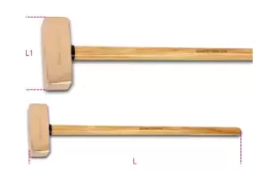 Image of Beta Tools 1381 BA5000 5kg Spark-Proof Sledge Hammer Wood Shaft 013810850