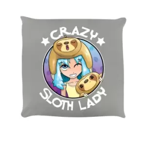 Image of Grindstore Crazy Sloth Lady Cushion (One Size) (Grey)