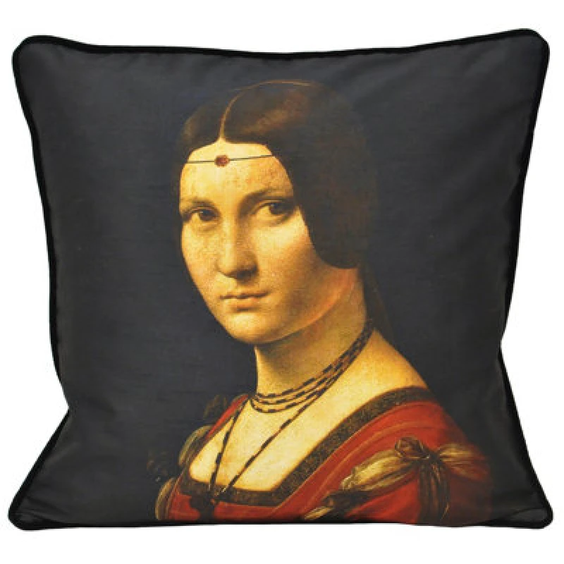 Image of Paoletti Leonardo Belle Printed Piped Cushion Multi