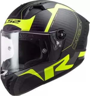 Image of LS2 FF805 Thunder Racing1 Carbon Helmet, black-yellow, Size S, black-yellow, Size S