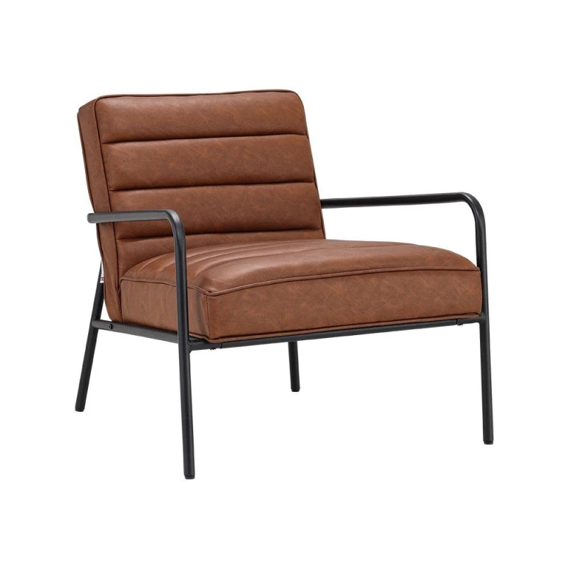 Image of Kabinet UK PU Leather Cushioned Accent Armchair Tan unisex One size