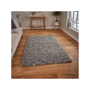 Image of Vista 3547 Shaggy Rug, Silver, 80 x 150 Cm - Think Rugs