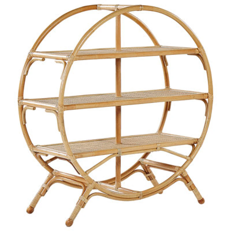 Image of Beliani 3 Tier Shelving Unit Tuvalu Ii Rattan 109cm Natural