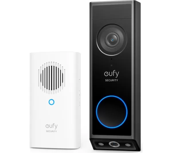 Image of EUFY Video Doorbell 2K with HomeBase Mini - Battery Powered, Black,White