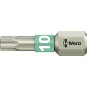 Image of Torx bit T 10 Wera 38671 TS TX 10 X 25 MM Stainless steel