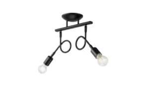 Image of Harry Semi Flush Light Black, 2x E27