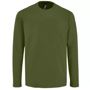 Image of SOLS Mens Imperial Long Sleeve T-Shirt (S) (Dark Khaki)