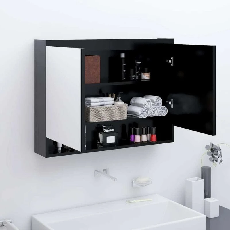 Image of VIDAXL Vidaxl - Bathroom Mirror Cabinet 80x15x60cm mdf Anthracite 8720286391624