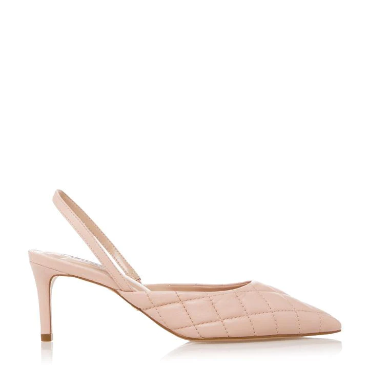 Image of Dune Nude Leather 'Cammie' Mid Kitten Heel Slingbacks - 3 - beige