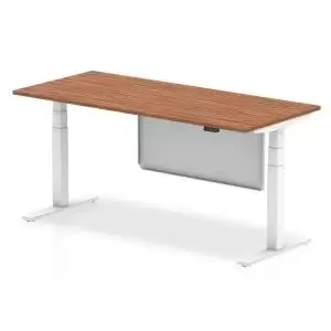 Image of Air 1800 x 800mm Height Adjustable Desk Walnut Top White Leg With