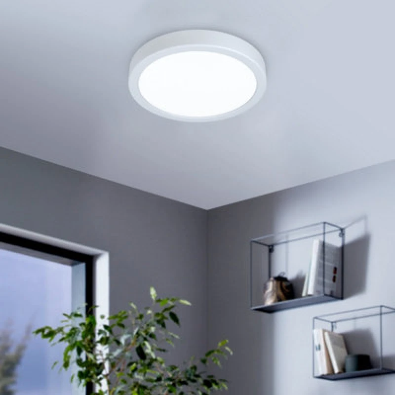 Image of EGLO Eglo Fueva 6 Ultra-Slim Surface-Mounted White Round LED Light WBS White One Size Unisex 9008606330379