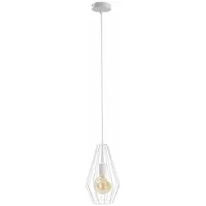 Image of Netlighting Lex Wire Frame Pendant Ceiling Light White, 19cm, 1x E27