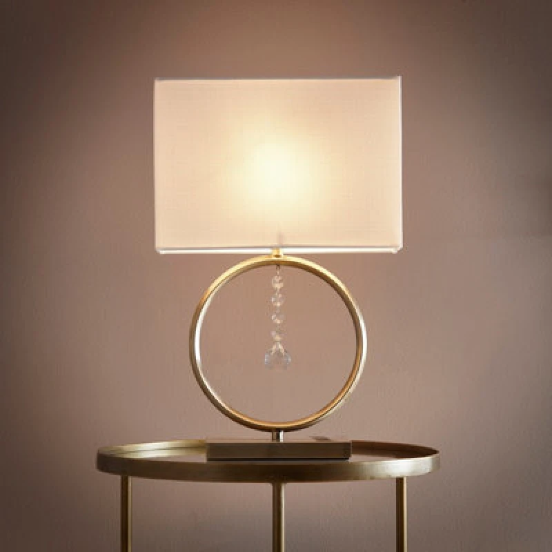 Image of K Living Lizzy Antique Brass Table Lamp With Cream Shade