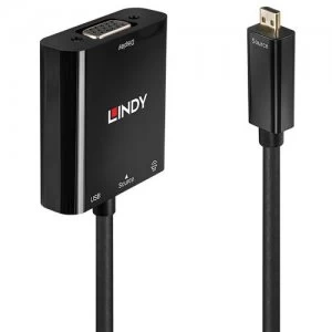 Image of Lindy 38287 video cable adapter 0.1 m HDMI Type D (Micro) VGA (D-Sub) Black