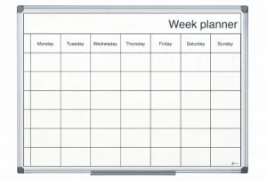 Image of Bi-Office Magnetic Black and White Week Planner 60x40cm
