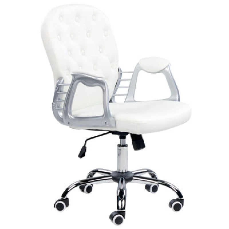Image of Beliani Office Chair Princess Faux Leather White
