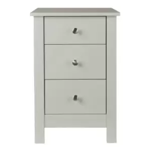 Image of Florence 3 Drawer Bedside In Soft Grey