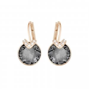 Image of Swarovski Bella V Rose-Gold Plated Grey Drop Earrings Jewellery