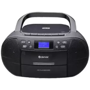 Image of Denver TDC-280B Radio cassette player DAB+, FM AUX, CD, Tape, USB Alarm clock Black