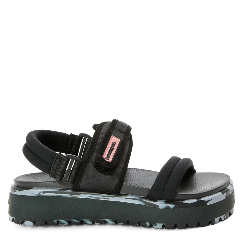 Image of Havaianas Womens Street Shanghai Black Flip Flops Black female 5.5