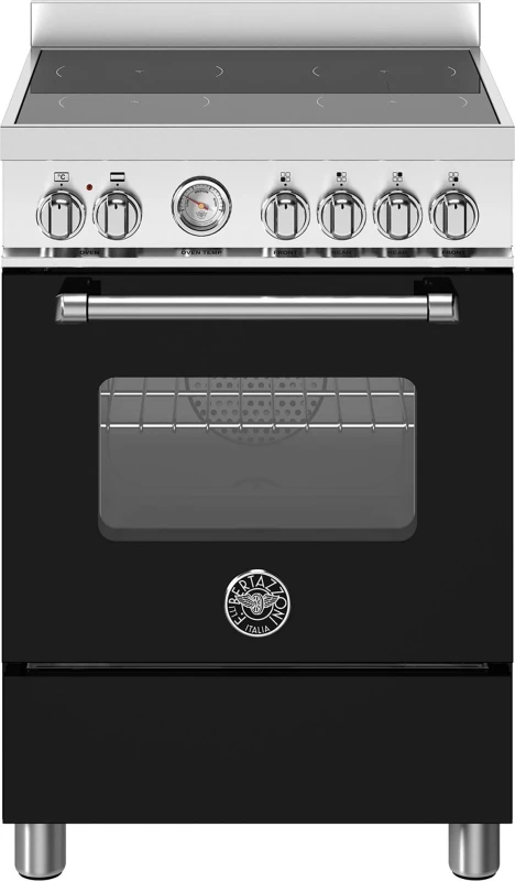Image of Bertazzoni Master Series MAS64I1ENEC 60cm Wide Single Oven Electric Cooker with Induction Hob - Matte Black - A Rated