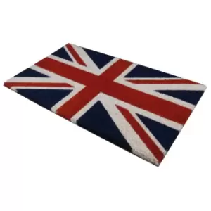 Image of JVL Union Jack Door Mat (1.5cm x 70cm x 40cm) (Navy/Red/White)