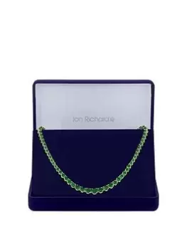 Image of Jon Richard Gold Plated Cubic Zirconia Emerald Tennis Necklace - Gift Boxed, Gold, Women