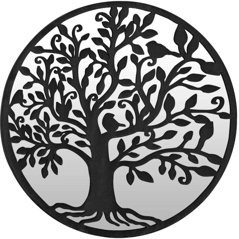 Image of VIDAXL Mirror Black 40x2.5cm Iron Round for Indoor Use Vidaxl 8720286774564