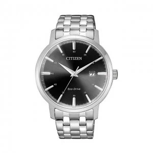 Image of Citizen Black And Silver 'Classic Three Hand' Eco-Drive Classical Watch - Bm7460-88E