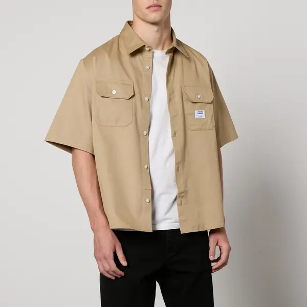 Image of HUGO Blue Ekyno Woven-Cotton Shirt - L Beige Shirts male 50517871-269 L