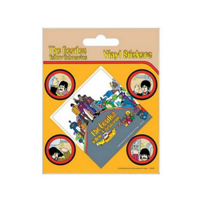 Image of The Beatles The Beatles Yellow Submarine Vinyl Stickers (Pack of 5) Multi One Size Unisex 5063107814173