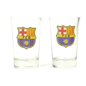Image of FC Barcelona Two Pack Word Mark Shot Glasses