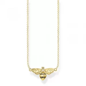 Image of THOMAS SABO Gold Plated Black Cubic Zirconia Bee Necklace...