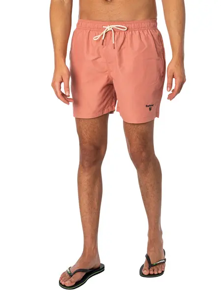 Image of Barbour Staple Logo Swim Shorts Pink Clay M