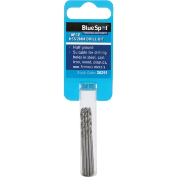 Image of Bluespot - 20255 10 Piece 2mm HSS Drill Set