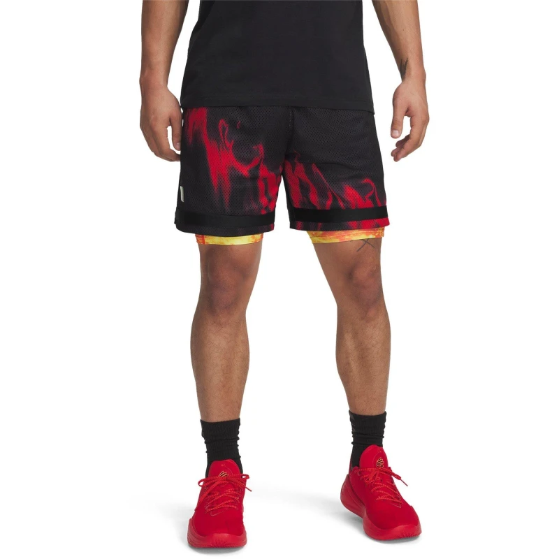 Image of Under Armour Curry Statement Shorts Mens Black/Red male M