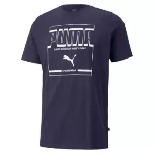 Image of Puma Graphic QT T Shirt Mens - Blue