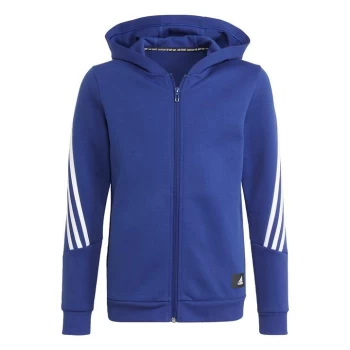 Image of adidas Future Icons 3-Stripes Full-Zip Hoodie Kids - Victory Blue / White