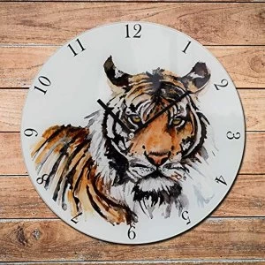 Image of Meg Hawkins Wall Clock 30cm - Tiger