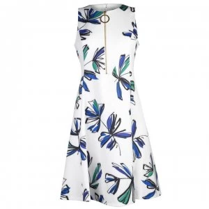 Image of DKNY half Zip Fit Flare Dress - Multi